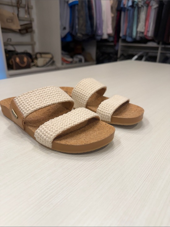 Reef Shoes - Women’s Double-Strap Cork Slide Sandals in Cream